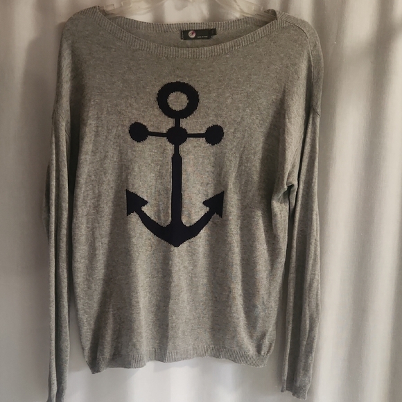 M Made In Italy Sweaters - Nautical Gray Anchor Sweater